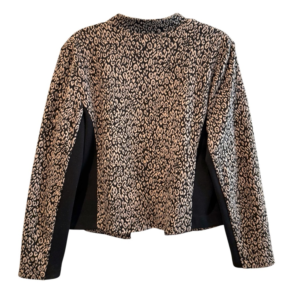 Chico's Copper and Black Animal Print Cropped Jacket Blazer Women’s Size 2‎ (12) - Picture 4 of 6